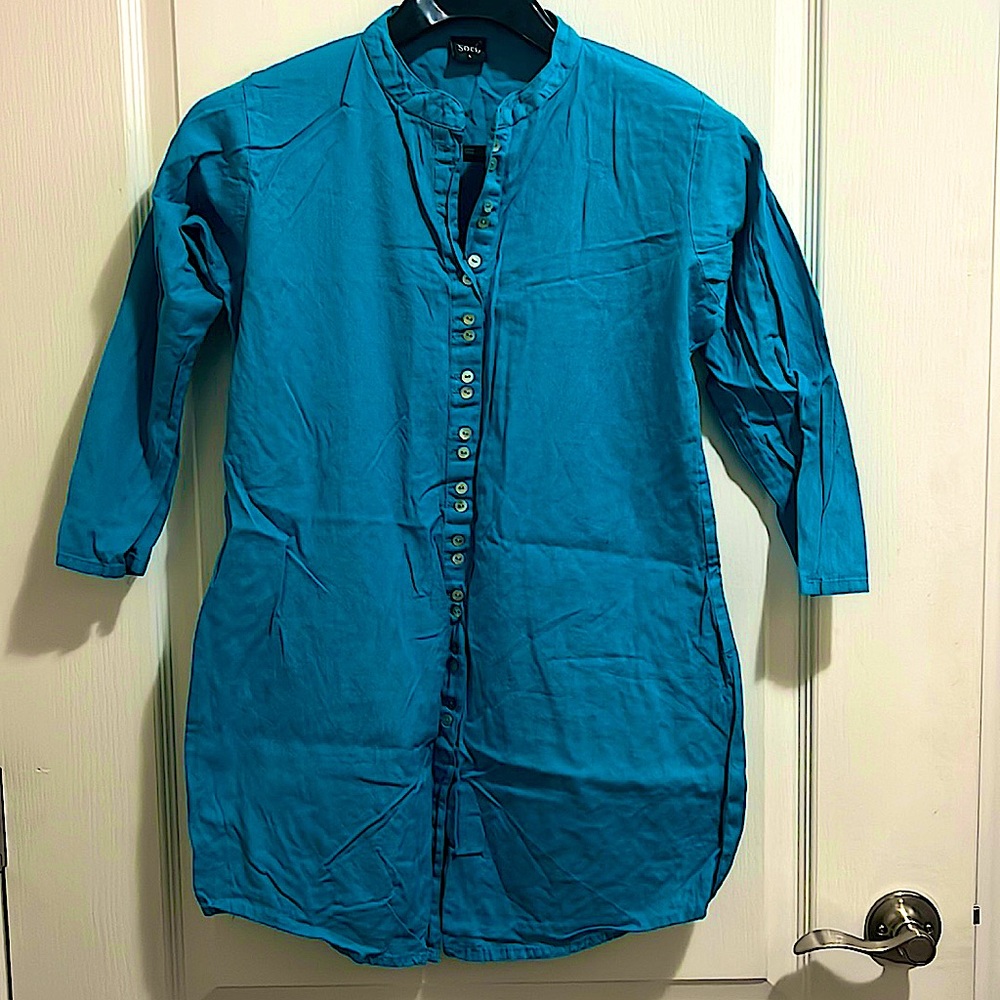 Cotton top turquoise blue